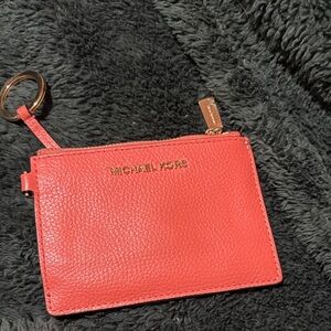 Michael Kors Pink Leather Keychain Pouch
